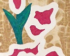 Pinkfarbene Gladiole 24 cm x 141 cm x 5 cm, Erde & Acryl auf Leinwand, 2018