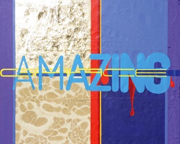 Amazing grace Erstaunliche Gnade, weil unverdient! Ein typisches Passionsbild, erkennbar an der vorherrschenden Farbe Violett. Das ganze Format wird mit einem erhöhten Relief...